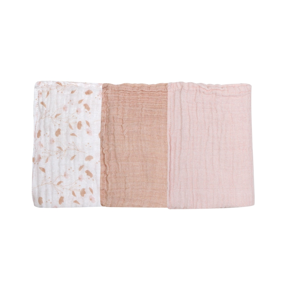 Set of 3 washcloths in pink shades