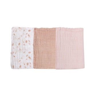 Set di 3 guanti da bagno in tonalità di rosa