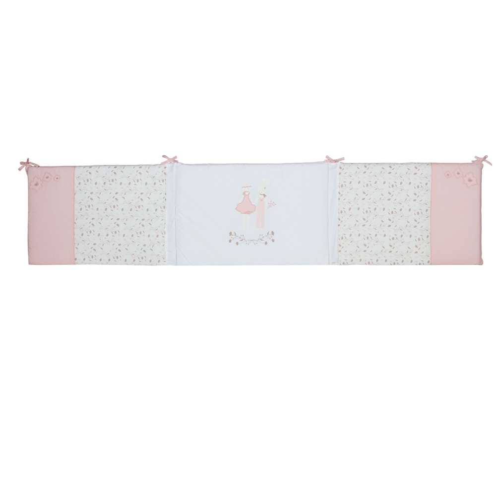 protetor de cama bordado rose et lili frente