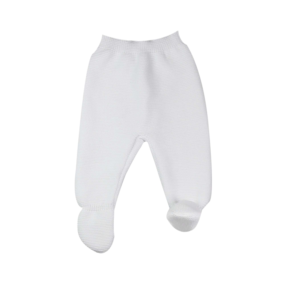 pantalon tricot en maille blanc coton photo produit face