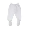 Calças de malha de algodão branco, fotografia do produto visto de trás