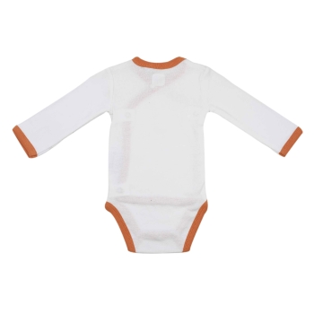 dos du body bébé blanc au liseré terracotta dos du body bébé blanc au liseré terracotta