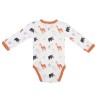 dos du boy bébé mixte de couleur terracotta avec des dessins d'éléphant et de girafe dos du boy bébé mixte de couleur terracotta avec des dessins d'éléphant et de girafe
