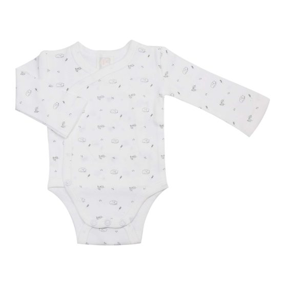 Body naissance - Blanc motif chat Trois Kilos Sept - 1