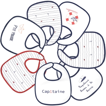 lote de 7 baberos capitaine bisous