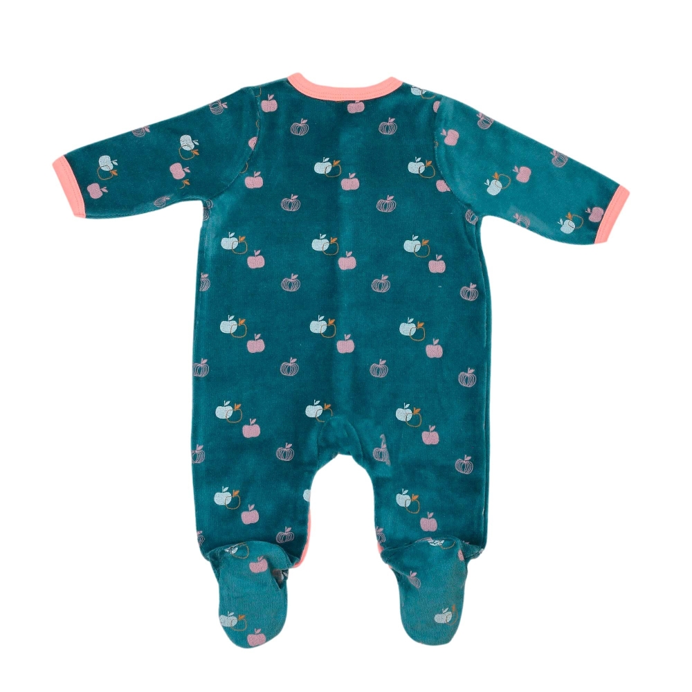 Pijama recém-nascido de costas azul e rosa