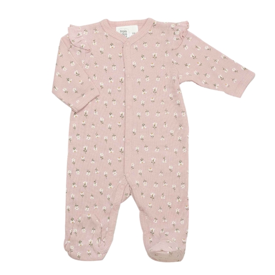 Pyjama coton bébé - Imprimé fleuri Trois Kilos Sept - 1