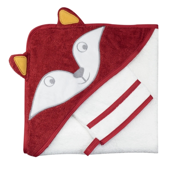 Kinousses - Lot Cape de Bain Bébé + Gant de Toilette Assorti - Velours Doux  