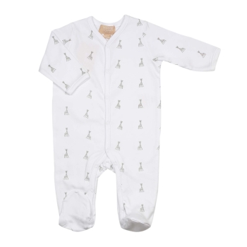 pigiama neonato bianco con motivi sophie la giraffa fronte