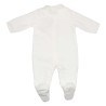 Pigiama in velluto jacquard bianco panna con dettaglio sul retro Pigiama in velluto jacquard bianco panna con dettaglio sul retro
