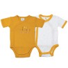 Lot de deux bodies moutarde et blanc croisés Lot de deux bodies moutarde et blanc croisés