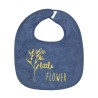 Babero primera edad azul marino niña little flower