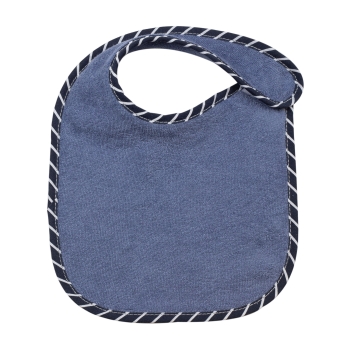 blauw slabbetje met nachtblauwe bies voor uniseks baby blauw slabbetje met nachtblauwe bies voor uniseks baby