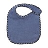babero azul con ribete azul marino para bebé unisex