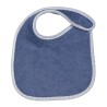 bavoir bleu uni avec liseré blanc en épongee bavoir bleu uni avec liseré blanc en épongee