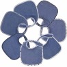 lote de 7 baberos azul liso unisex