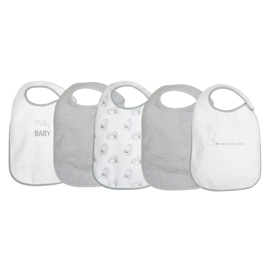 Set of 5 weaning bibs