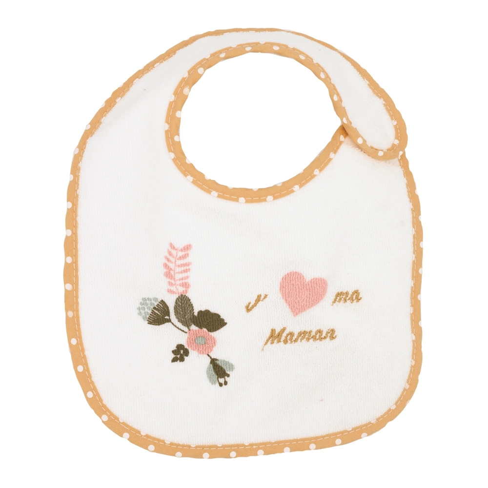 Bavoir bébé fille - J'aime ma maman Bavoir bébé fille - J'aime ma maman