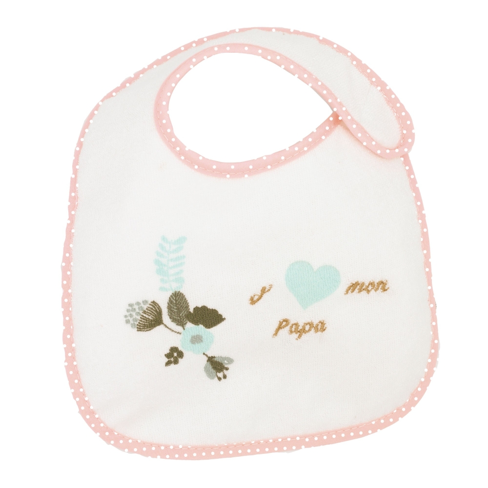 Bavoir J'aime mon papa - Avec motifs florale Bavoir J'aime mon papa - Avec motifs florale