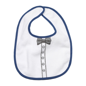 bavaglino con stampa papillon e bottone della camicia