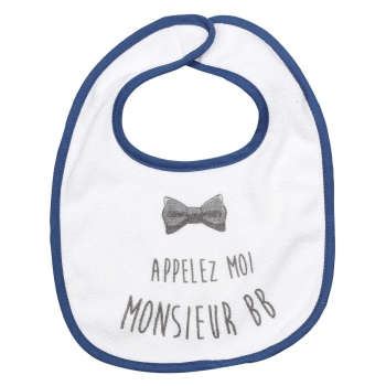 Slabbetje met opschrift noem me Monsieur BB Slabbetje met opschrift noem me Monsieur BB