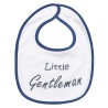 babete branco com inscrição Little Gentleman