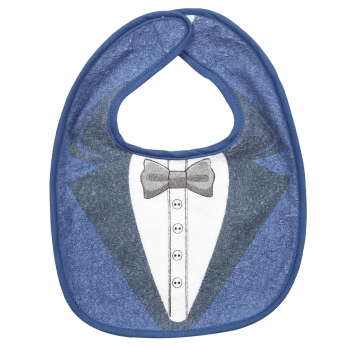 Blue suit baby bib