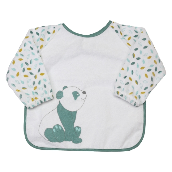 Bavoir tablier en éponge pour bébé avec petit panda