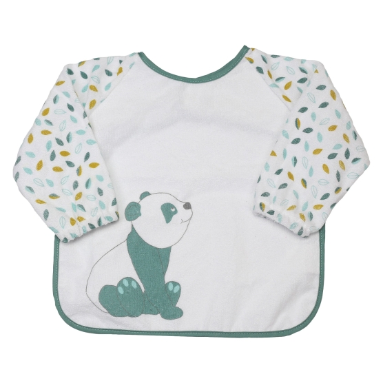 Baby terry cloth bib with small panda