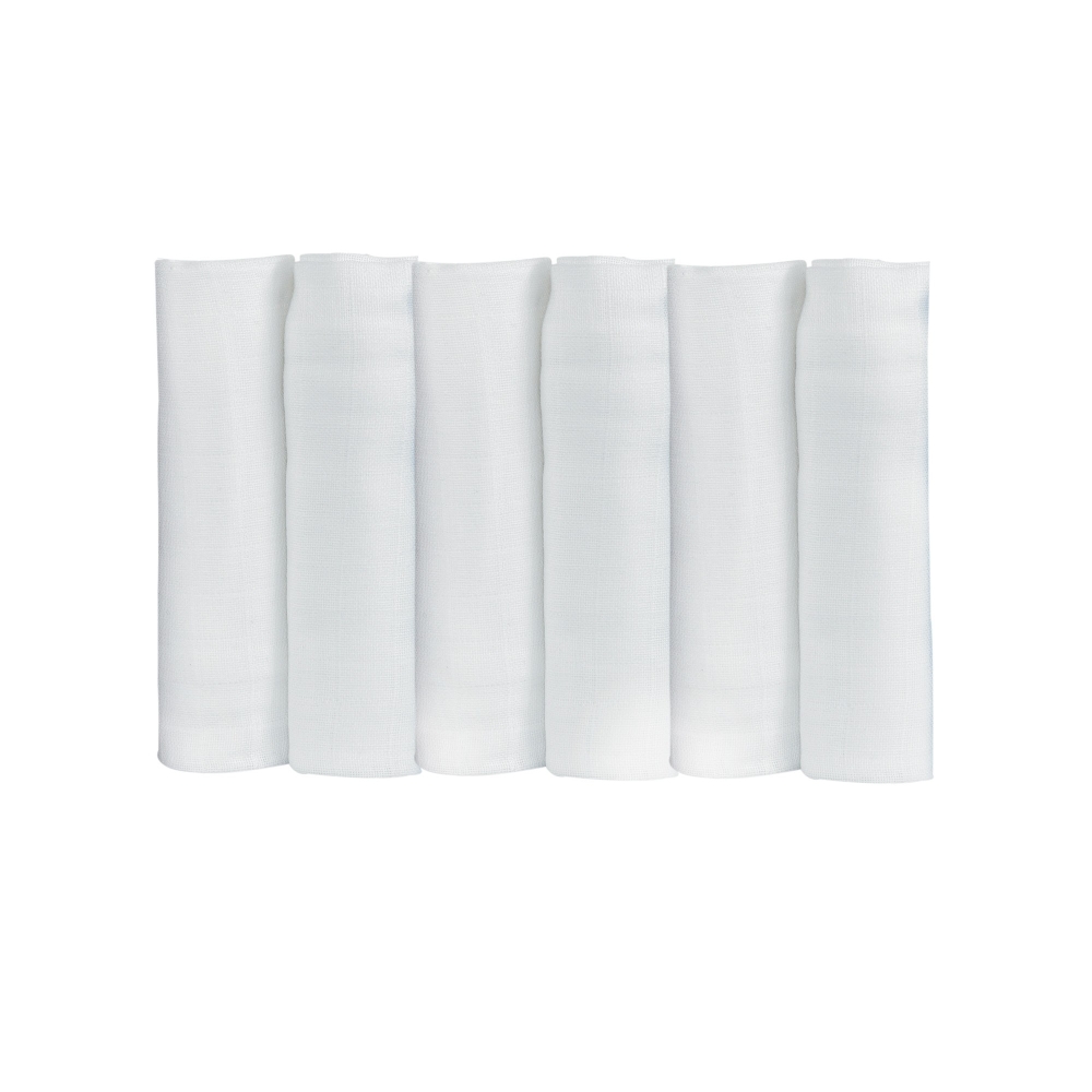 Lot de 6 langes blanc dimension 70x70cm