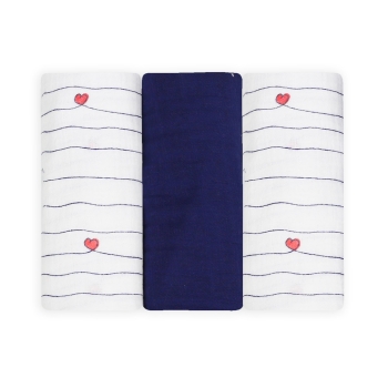 set of 3 sailor muslin swaddles