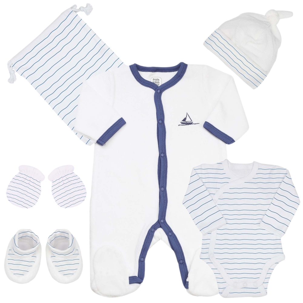 Birth kit 6 pieces - Striped Trois Kilos Sept - 1