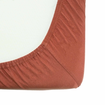 baby fitted sheet with elastic hem terracotta