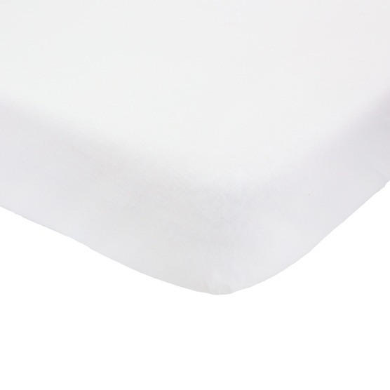 white baby bed fitted sheet