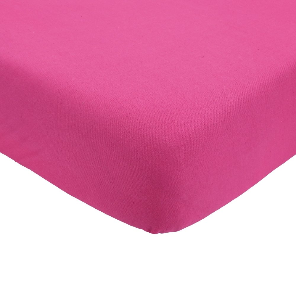 drap housse bébé uni framboise