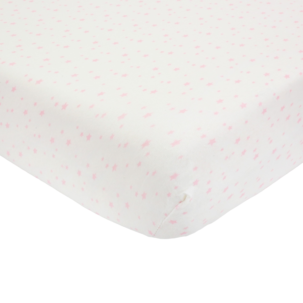 Drap Housse jersey - Etoiles roses Trois Kilos Sept - 1