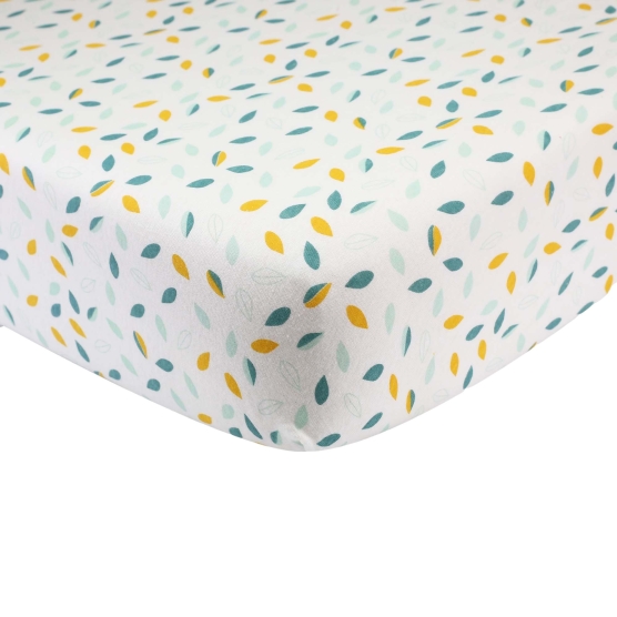 Fitted sheet in jersey Vegetable leaves