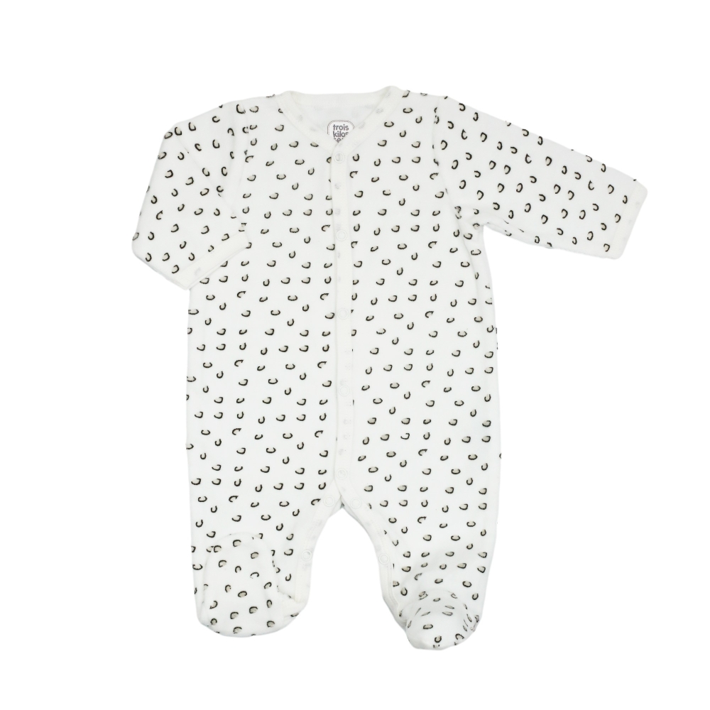 Pijama de nascimento em veludo com padrão Leopardo Pijama de nascimento em veludo com padrão Leopardo