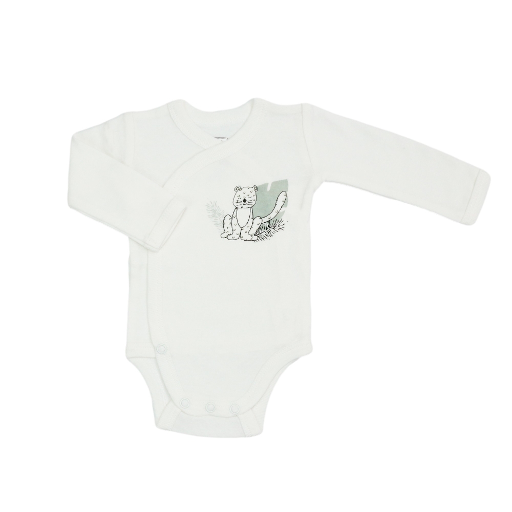 Body nascita con un disegno stampato di un cucciolo di leopardo Body nascita con un disegno stampato di un cucciolo di leopardo