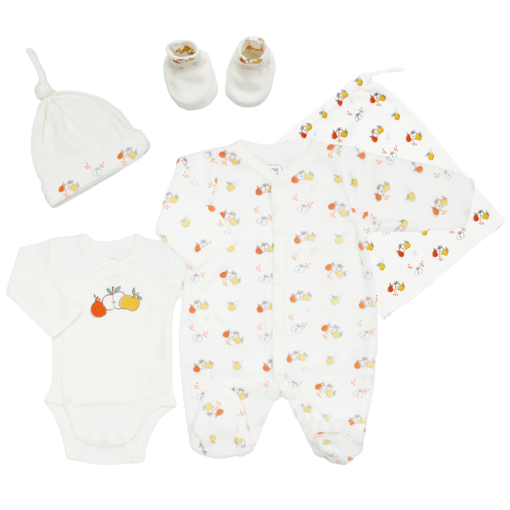 Tenue Naissance Pommes Mixtes - Confort et Style pour Bébé