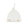 Gorro recém-nascido branco com estampado combinado