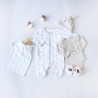 Staging of the complete forest newborn outfit Staging of the complete forest newborn outfit