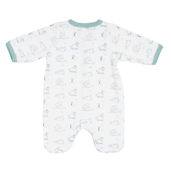Close-up of baby sleepsuit back