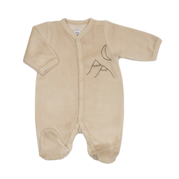 Einfarbiger Pyjama mit den beiden Bergen vorne links