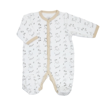 Pijama all-over blanco y beige