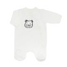 Pyjama velours blanc avec un imprimé bébé Léopard Pyjama velours blanc avec un imprimé bébé Léopard