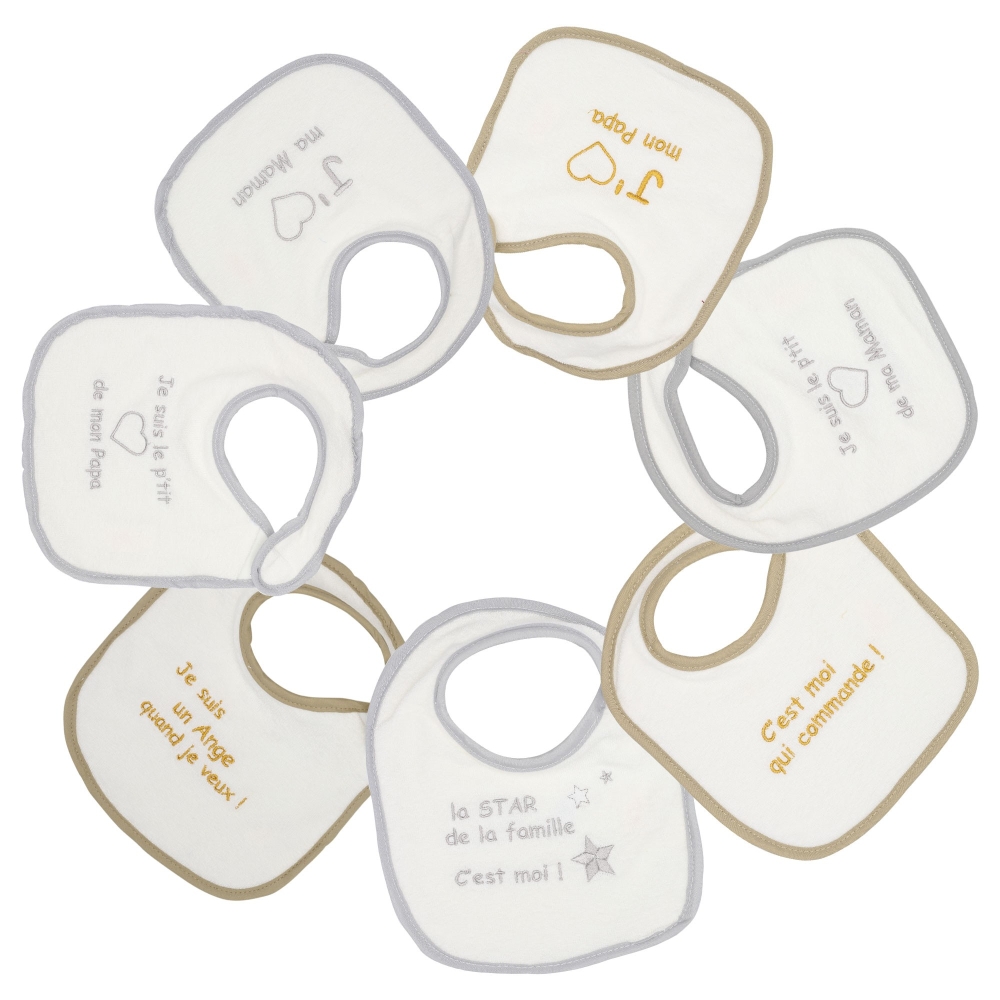 Birth bib - Set of 7 cream colors Kinousses
