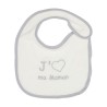 Bavoir naissance écru uni "j'aime ma maman !"