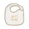 Newborn plain ecru bib "I love my daddy!"