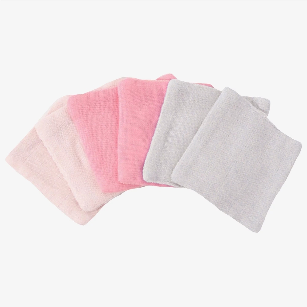 6 lingettes lavables bébé - Oeko-tex 100% lange et coton - Zéro déchet